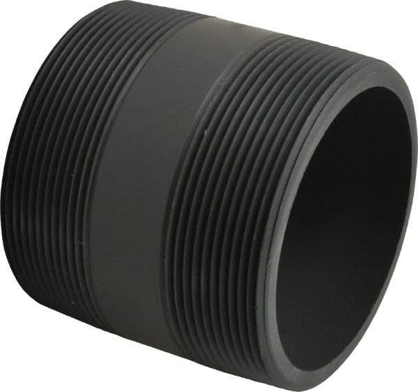 Value Collection - 4" Pipe, 4" Long PVC Threaded Plastic Pipe Nipple - Schedule 80, Gray - USA Tool & Supply