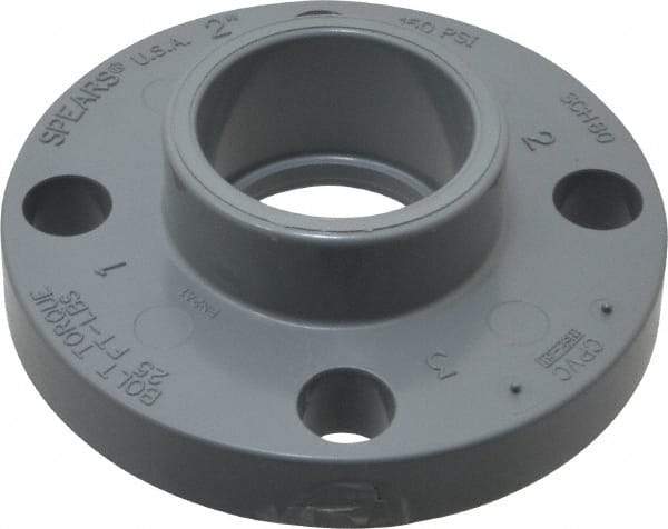 Value Collection - 2" CPVC Plastic Pipe Flange (One Piece) - Slip End Connections - USA Tool & Supply