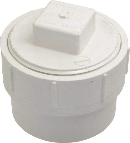 B&K Mueller - 4", PVC Drain, Waste & Vent Pipe Cleanout Adapter - Spig x CO with Plug - USA Tool & Supply