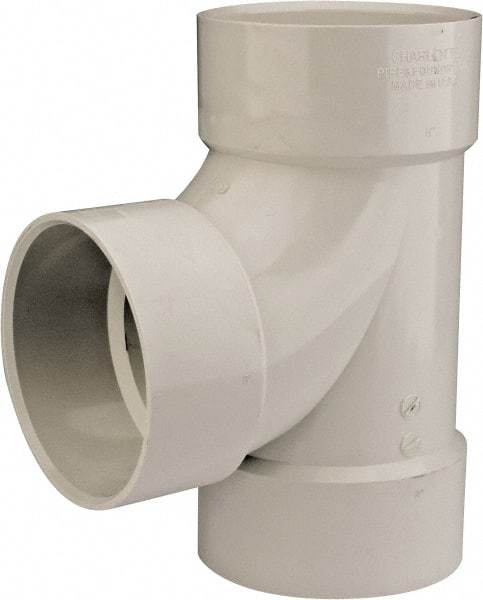 B&K Mueller - 6", PVC Drain, Waste & Vent Pipe Sanitary Tee - Hub x Hub x Hub - USA Tool & Supply