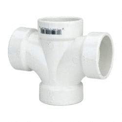B&K Mueller - 1-1/2", PVC Drain, Waste & Vent Pipe Sanitary Cross - All Hub - USA Tool & Supply