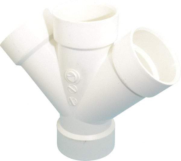 B&K Mueller - 3", PVC Drain, Waste & Vent Pipe 45 Double Wye - All Hub - USA Tool & Supply