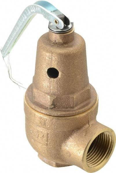 Conbraco - 3/4" Inlet, 1" Outlet, ASME Section IV Safety Relief Valve - 30 Max psi, Bronze, 970,000 BTUs - USA Tool & Supply