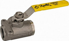 Apollo - 1/2" Pipe, Stainless Steel Standard Ball Valve - Three Way, FNPT x FNPT x FNPT Ends, Lever Handle, 800 WOG - USA Tool & Supply