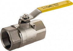 Apollo - 2" Pipe, Stainless Steel Standard Ball Valve - 2 Piece, Inline - One Way Flow, FNPT x FNPT Ends, Lever Handle, 1,500 WOG, 150 WSP - USA Tool & Supply