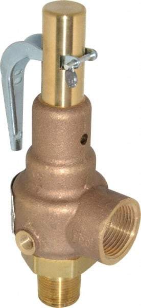 Conbraco - 3/4" Inlet, 1" Outlet, High Pressure Safety Relief Valve - 75 Max psi, Bronze, 898 Lb per Hour - USA Tool & Supply