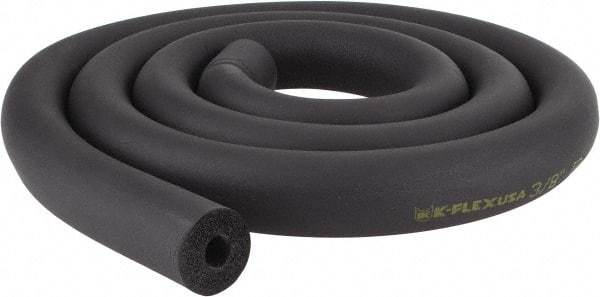 Made in USA - 3/8" Thick x 6' Long, Elastomeric Flexible Pipe Insulation - -40 to 220°F - USA Tool & Supply