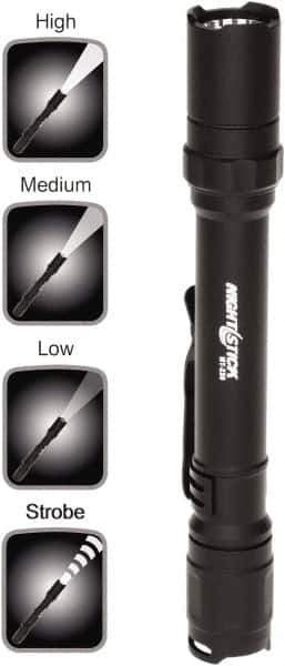 Bayco - LED Bulb, Industrial/Tactical Flashlight - Black Aluminum Body, AA Batteries - USA Tool & Supply