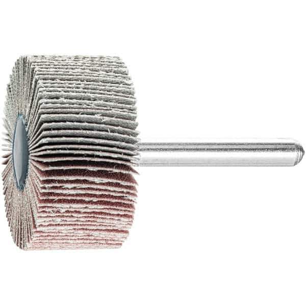 PFERD - 1-1/2" Diam x 1" Face Width, Aluminum Oxide Coated Mounted Flap Wheel - 1/4" Shank Mount, 240 Grit, 23,000 Max RPM - USA Tool & Supply