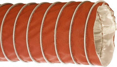 Flexaust - 5" ID, 8 Hg Vac Rating, 13.5 psi, Fiberglass Vacuum & Duct Hose - 25' Long, Red, 4" Bend Radius, -40 to 750°F - USA Tool & Supply