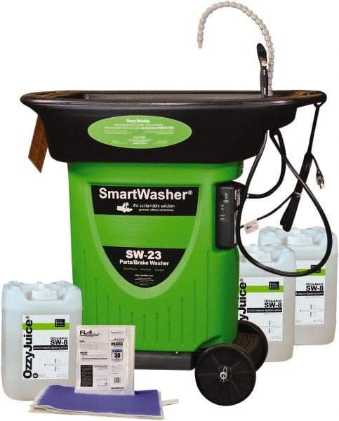 CRC - Free Standing Water-Based Parts Washer - 15 Gal Max Operating Capacity, HDPE Tank, 42" High x 43" Long x 27" Wide, 110 Input Volts - USA Tool & Supply