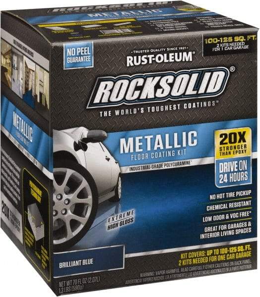 Rust-Oleum - 70 oz Gloss Blue Floor Coating - Low Odor - USA Tool & Supply