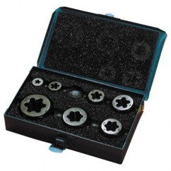 49mm 7 Piece Carbon Steel Hexagon Rethreading Die Set - USA Tool & Supply