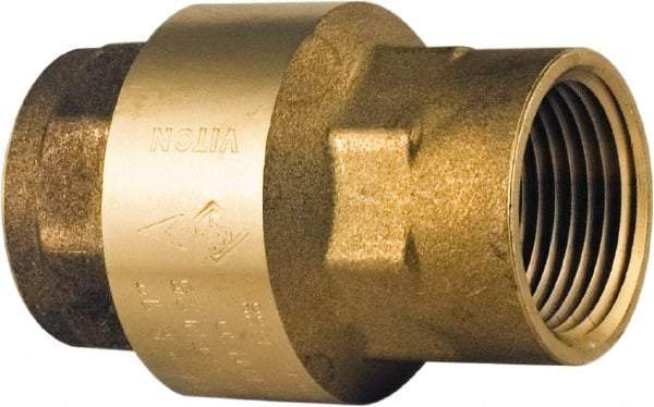 BONOMI - 1-1/2" Brass Check Valve - Spring Check, NPT, 400 WOG - USA Tool & Supply