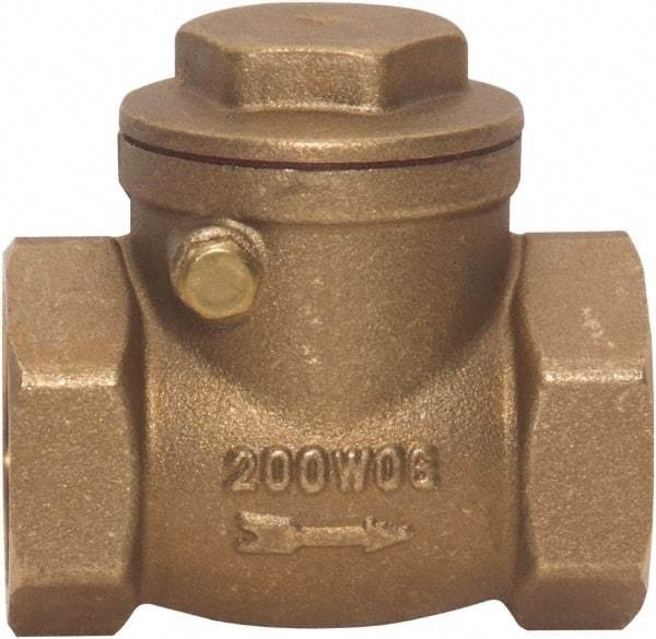 Value Collection - 3/4" Brass Check Valve - Check Swing, FNPT x FNPT, 200 WOG - USA Tool & Supply