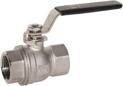 Value Collection - 1/2" Pipe, Full Port, Stainless Steel Standard Ball Valve - 2 Piece, FNPT x FNPT Ends, Lever Handle, 600 WOG, 150 WSP - USA Tool & Supply