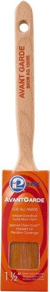 Premier Paint Roller - 1-1/2" Oval Polyester Sash Brush - 2-1/2" Bristle Length, 7" Wood Sash Handle - USA Tool & Supply