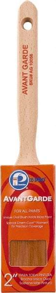 Premier Paint Roller - 2" Oval Polyester Sash Brush - 2-3/4" Bristle Length, 7-1/4" Wood Sash Handle - USA Tool & Supply