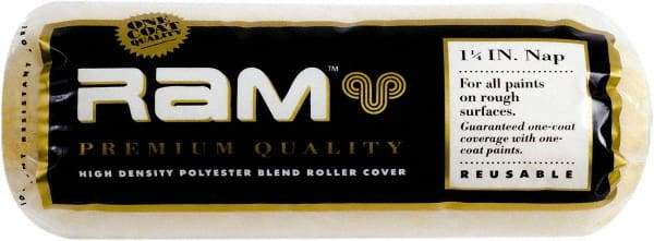 Premier Paint Roller - 1-1/4" Nap, 9" Wide Paint Roller Cover - Extra-Rough Texture, Polyester - USA Tool & Supply