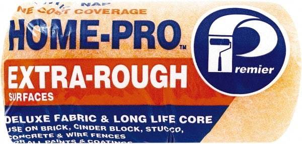 Premier Paint Roller - 1-1/4" Nap, 7" Wide Paint Roller Cover - Extra-Rough Texture, Polyester - USA Tool & Supply