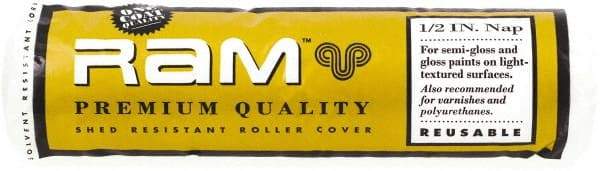 Premier Paint Roller - 1/2" Nap, 9" Wide Paint Roller Cover - Semi-Rough Texture, Polyester - USA Tool & Supply