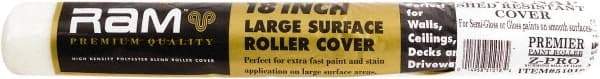 Premier Paint Roller - 1/4" Nap, 18" Wide Paint Roller Cover - Smooth Texture, Polyester - USA Tool & Supply