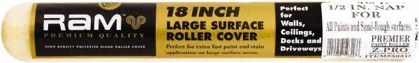 Premier Paint Roller - 1/2" Nap, 18" Wide Paint Roller Cover - Semi-Rough Texture, Polyester - USA Tool & Supply