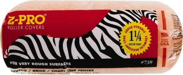 Premier Paint Roller - 1-1/4" Nap, 9" Wide Paint Roller Cover - Extra-Rough Texture, Polyester - USA Tool & Supply