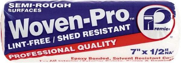 Premier Paint Roller - 1/2" Nap, 7" Wide Paint Roller Cover - Semi-Rough Texture, Woven - USA Tool & Supply