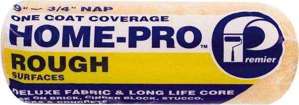 Premier Paint Roller - 1/2" Nap, 9" Wide Paint Roller Cover - Semi-Rough Texture, Woven & Polyester - USA Tool & Supply