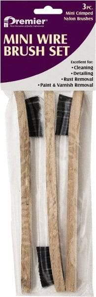 Premier Paint Roller - 3 Piece Nylon Surface Preparation Wire Brush - 8" OAL, Wood Handle - USA Tool & Supply
