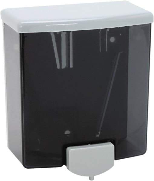 Bobrick - 40 oz Liquid Hand Soap Dispenser - Plastic, Wall Mounted, Black & Gray - USA Tool & Supply