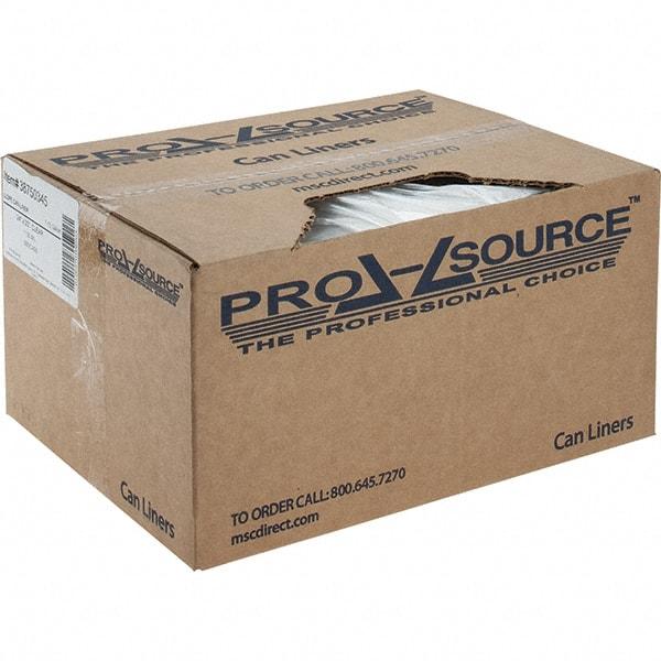 PRO-SOURCE - 1 mil Thick, Heavy-Duty Trash Bags - Linear Low-Density Polyethylene (LLDPE), Flat Pack Dispenser, 15" Wide x 23" High, Clear - USA Tool & Supply