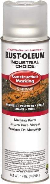 Rust-Oleum - 17 fl oz Clear Paint & Primer - 400' Coverage at 1" Wide, Solvent Base Formula, >500 gL VOC - USA Tool & Supply