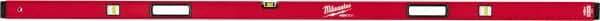 Milwaukee Tool - 78" Long 3 Vial Box Beam Level - Aluminum, Red, 1 Level & 2 Plumb Vials - USA Tool & Supply