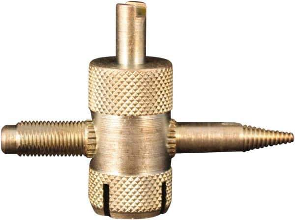 Milton - 4-Way Valve Tool - For Large Bore Tire Valves - USA Tool & Supply