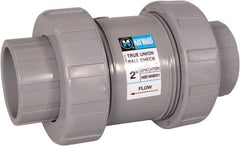 Hayward - 1-1/2" Pipe, CPVC True Union Design Ball Valve - Inline - One Way Flow, Socket x Thread Ends, 235 WOG - USA Tool & Supply