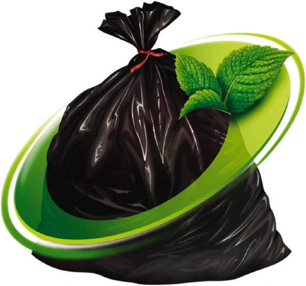 Mint-X - 1.7 mil Thick, Rodent Repellent Trash Bags - Linear Low-Density Polyethylene (LLDPE), Flat Pack Dispenser, 33" Wide x 46" High, Black - USA Tool & Supply