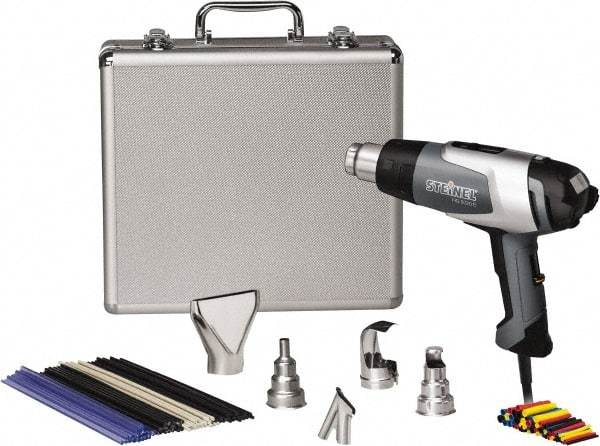 Steinel - 120 to 1,150°F Heat Setting, 4 to 13 CFM Air Flow, Heat Gun Kit - 120 Volts, 13.3 Amps, 1,600 Watts, 6' Cord Length - USA Tool & Supply