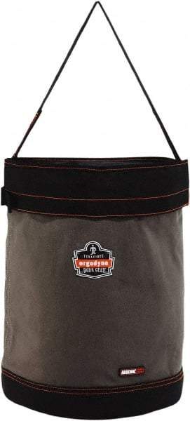 Ergodyne - 1 Pocket Gray & Black Canvas Tool Bucket - 16" Wide x 16" Deep x 20" High - USA Tool & Supply