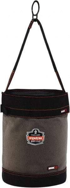 Ergodyne - 1 Pocket Gray & Black Canvas Tool Bucket - 12-1/2" Wide x 12-1/2" Deep x 17" High - USA Tool & Supply