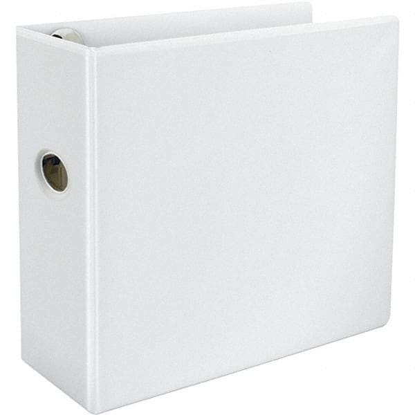 Universal One - 1,050 Sheet Capacity, 8-1/2 x 11", View Ring Binder - Polypropylene, White - USA Tool & Supply