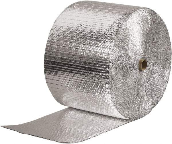 Made in USA - 125' Long x 16" Wide x 3/16" Thick, Bubble Roll - Silver - USA Tool & Supply