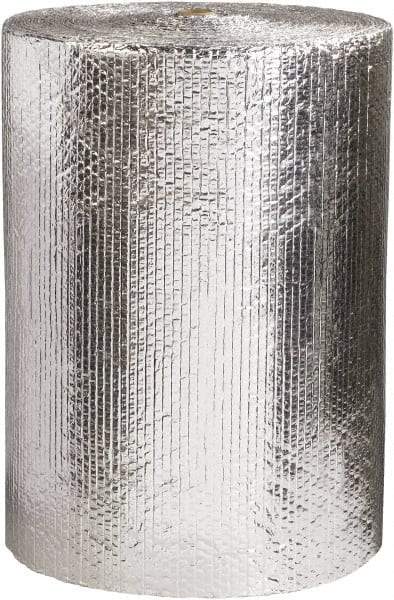 Made in USA - 125' Long x 24" Wide x 3/16" Thick, Bubble Roll - Silver - USA Tool & Supply