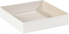 Made in USA - 14" Wide x 14" Long x 3" High Rectangle Chipboard Box - 1 Wall, White - USA Tool & Supply