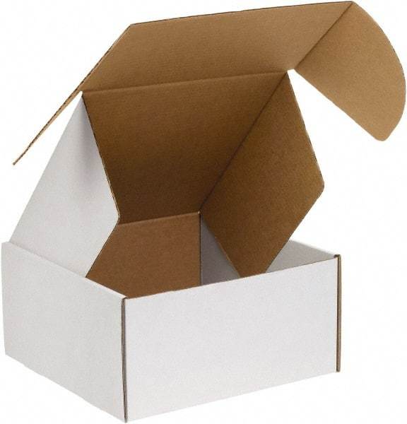 Made in USA - 12" Wide x 12" Long x 6" High Rectangle Crush Proof Mailers - 1 Wall, White - USA Tool & Supply