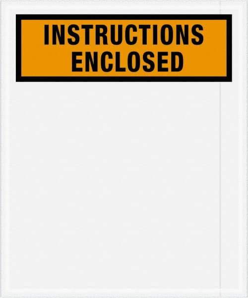 Value Collection - 500 Piece, 12" Long x 10" Wide, Packing List Envelope - Instructions Enclosed, Orange - USA Tool & Supply