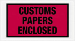 Value Collection - 1,000 Piece, 5-1/2" Long x 10" Wide, Packing List Envelope - Customs Papers Enclosed, Red - USA Tool & Supply