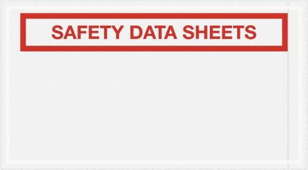 Value Collection - 1,000 Piece, 5-1/2" Long x 10" Wide, Packing List Envelope - Material Safety Data Sheets Enclosed, Clear - USA Tool & Supply