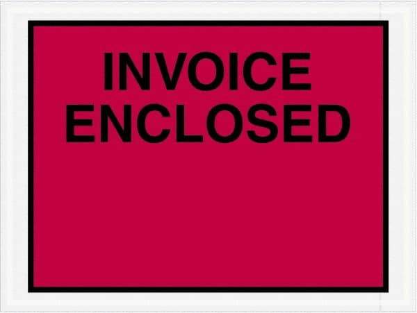 Value Collection - 1,000 Piece, 4-1/2" Long x 6" Wide, Packing List Envelope - Invoice Enclosed, Red - USA Tool & Supply